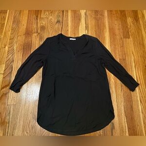 Pleione Black V-Neck Long Sleeve Size Medium